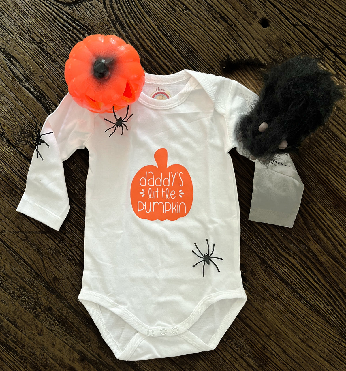 Witte Halloween-babyromper ‘Daddy’s Little Pumpkin’