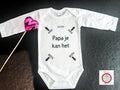 Witte babyromper met lange mouwen en tekst Papa je kan het